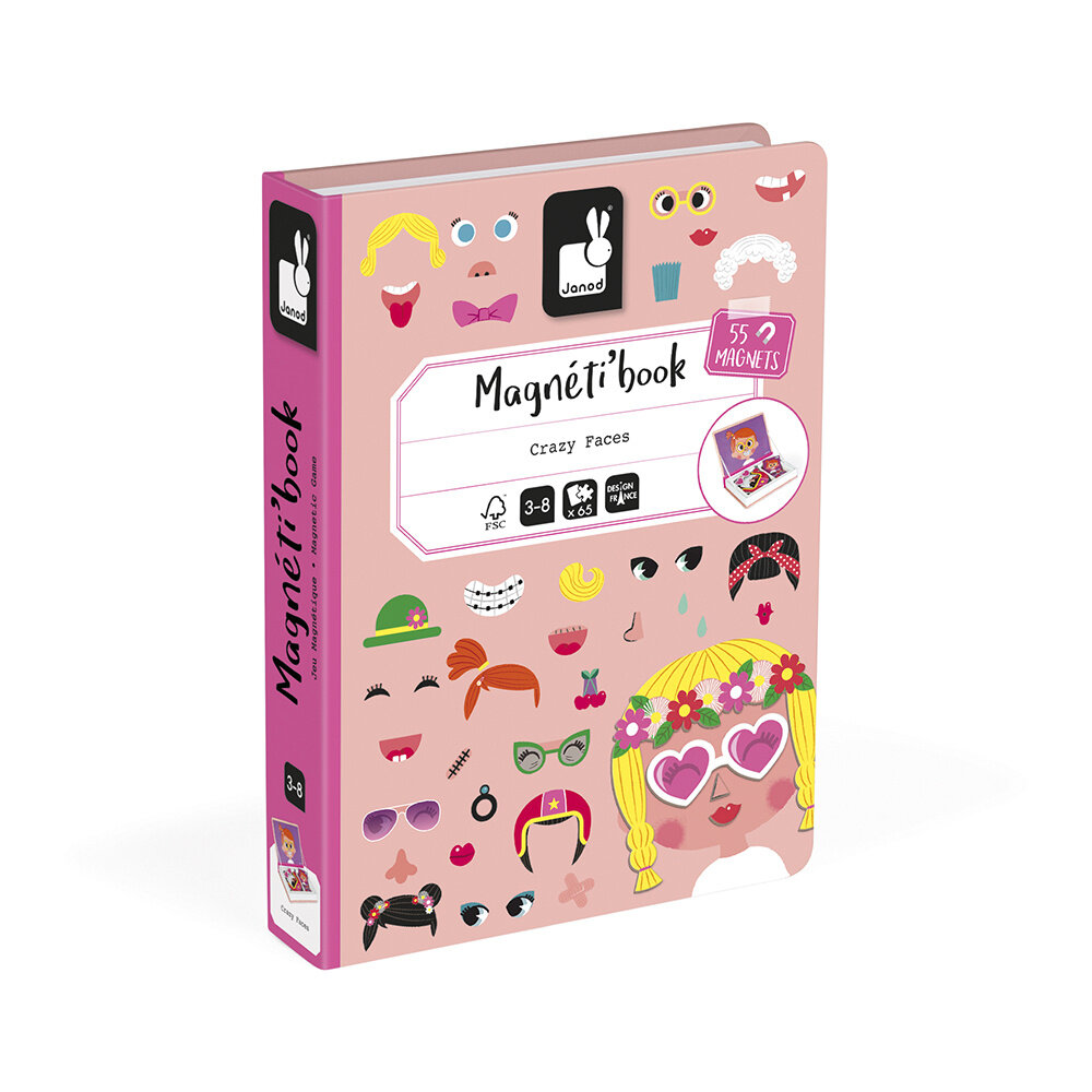 Janod Janod Magnetibook - Gekke gezichten meisjes Janod Janod Magnetibook - Gekke gezichten meisjes
