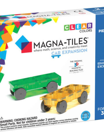 Magna Tiles Cars uitbreidingsset 2 stuks groen & geel