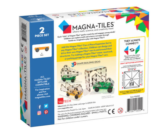 Magna Tiles Cars uitbreidingsset 2 stuks groen & geel Magna Tiles Cars uitbreidingsset 2 stuks groen & geel