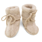 Engel Natur Wol fleece babyslofjes - sand melange Engel Natur Wol fleece babyslofjes - sand melange