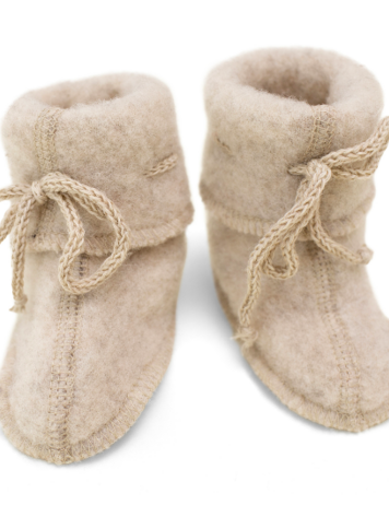 Engel Natur Wol fleece babyslofjes - sand melange