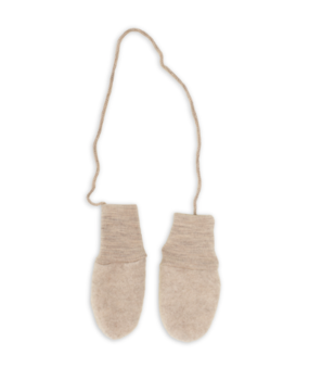 Engel Natur wol fleece baby wantjes - sand melange Engel Natur wol fleece baby wantjes - sand melange
