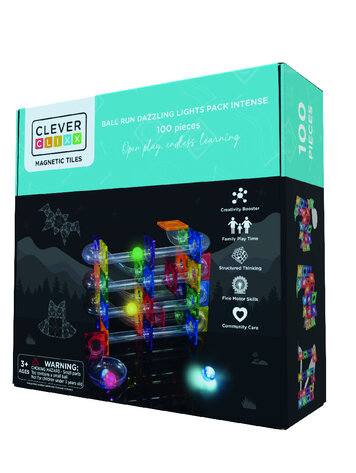 Cleverclixx Knikkerbaan ball run dazzling lights pack intense 100 stuks