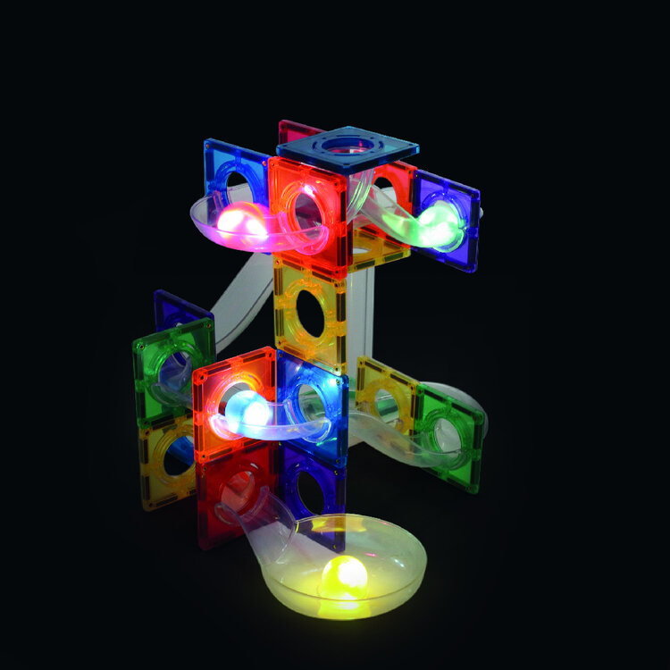 Cleverclixx Knikkerbaan ball run dazzling lights pack intense 100 stuks