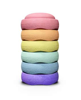 Stapelstein Original Rainbow Set van 6 - Pastel Stapelstein Original Rainbow Set van 6 - Pastel