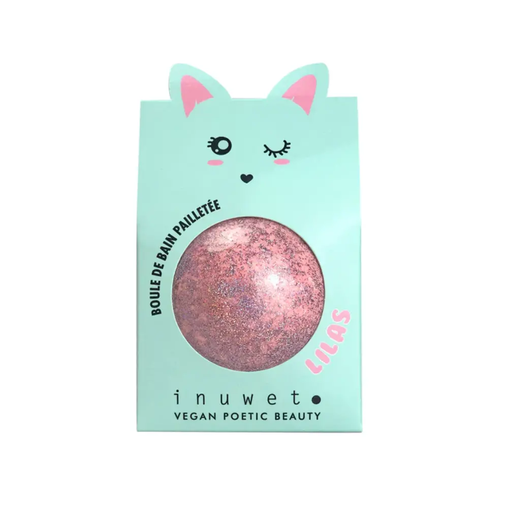 Inuwet Glitter fizzer bath bomb - lilac pink