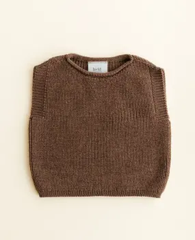 Hvid Harvey vest Mocha merinowol Hvid Harvey vest Mocha merinowol