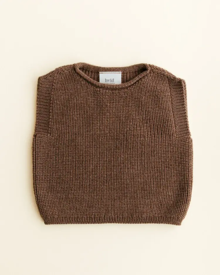 Hvid Harvey vest Mocha merinowol