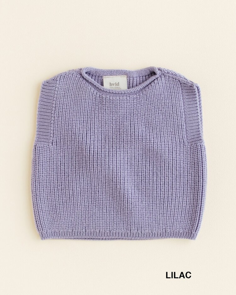 Hvid Harvey baby vest Lilac merinowol