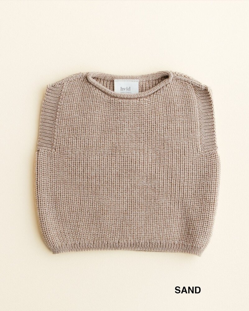 Hvid Harvey vest Sand merinowol Hvid Harvey vest Sand merinowol