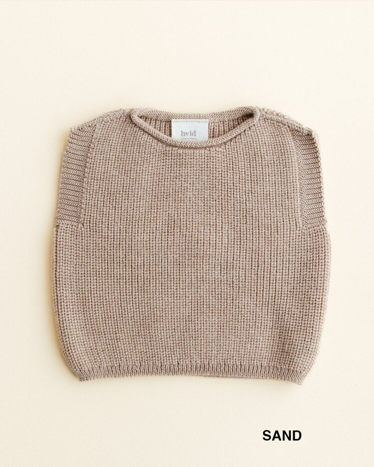 Hvid Harvey vest Sand merinowol