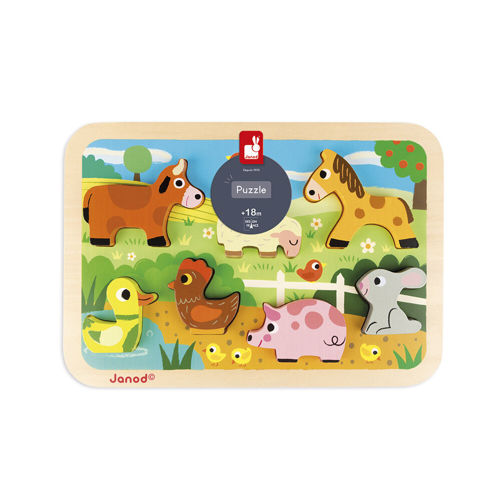Janod Chunky puzzel op de boerderij