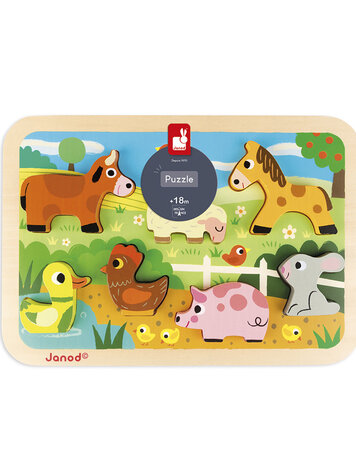 Janod Chunky puzzel op de boerderij