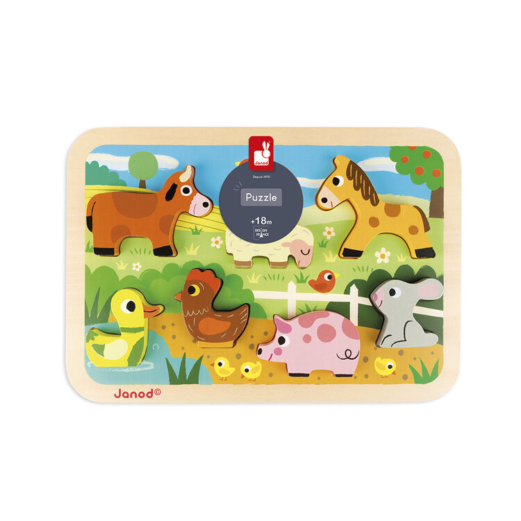 Janod Chunky puzzel op de boerderij