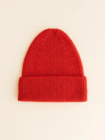 Hvid Beanie Fonzie KIDS - Red