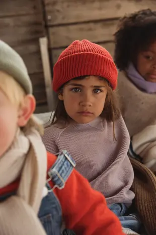 Hvid Beanie Fonzie KIDS - Red - muts Hvid Beanie Fonzie KIDS - Red - muts