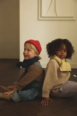 Hvid Beanie Fonzie KIDS - Red - muts Hvid Beanie Fonzie KIDS - Red - muts