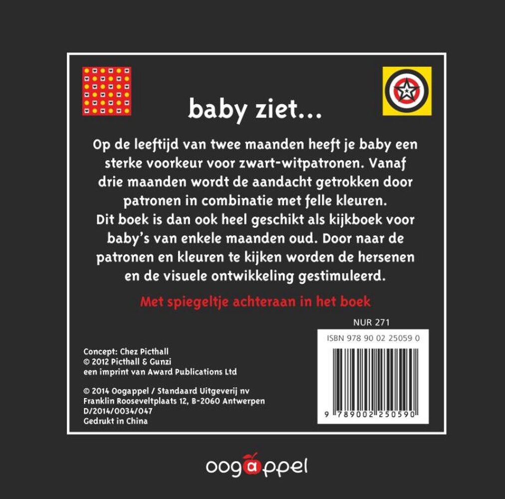 Baby ziet: kijkboek met spiegeltje 0+