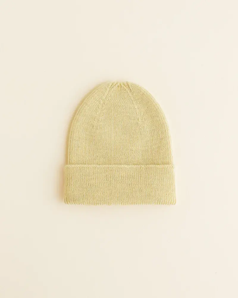 Hvid Beanie Fonzie NEWBORN - Light Yellow Hvid Beanie Fonzie NEWBORN - Light Yellow