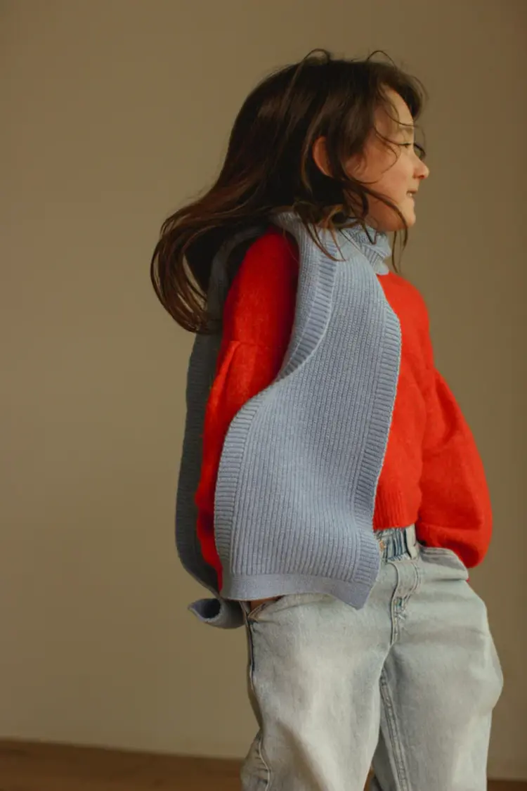 Hvid Scarf Gustave - Light Blue