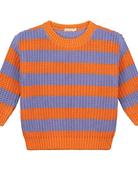 Yuki Kidswear Chunky knitted sweater - happy stripes