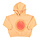 hooded sweatshirt | peach w/ multicolor circles  print