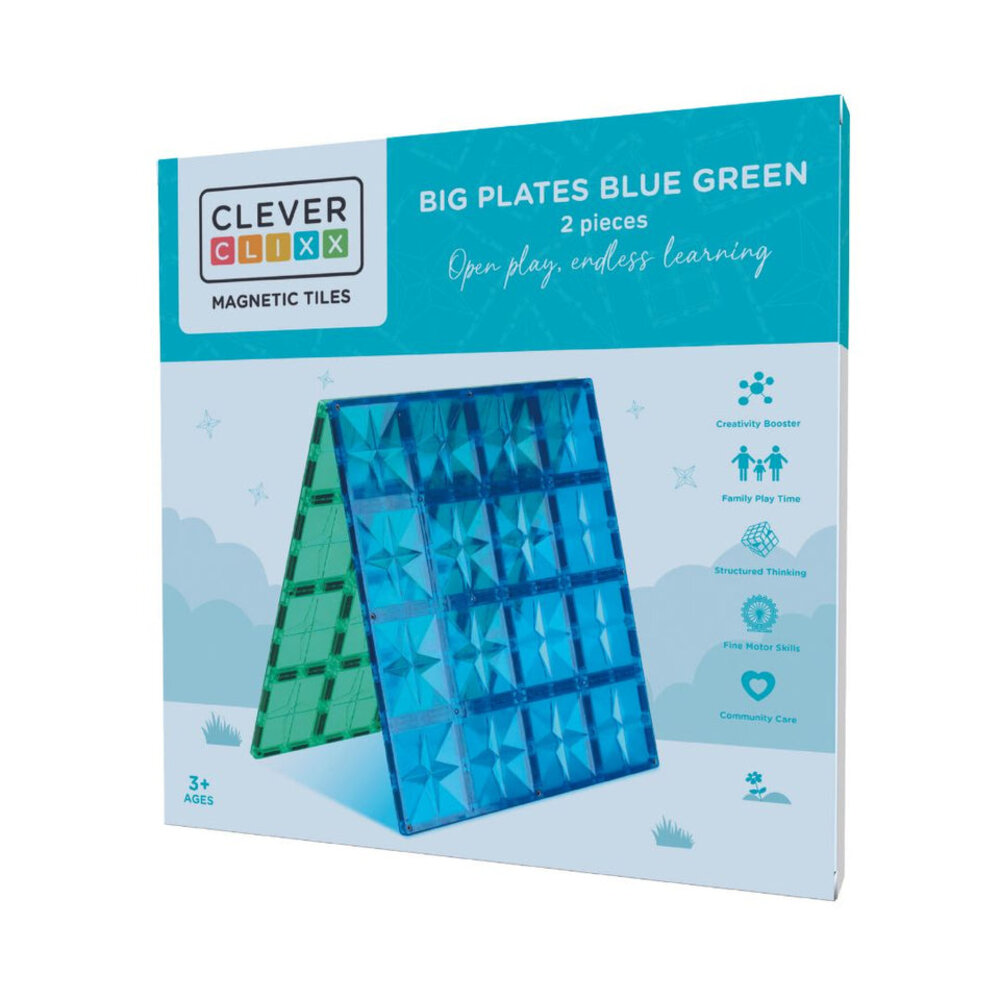 Cleverclixx Big plates blue / green 2 stuks Cleverclixx Big plates blue / green 2 stuks