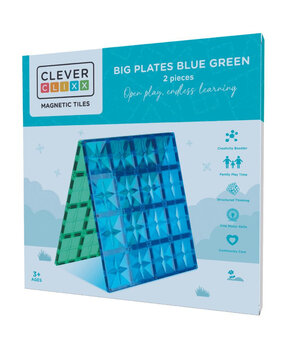 Cleverclixx Big plates blue / green 2 stuks Cleverclixx Big plates blue / green 2 stuks