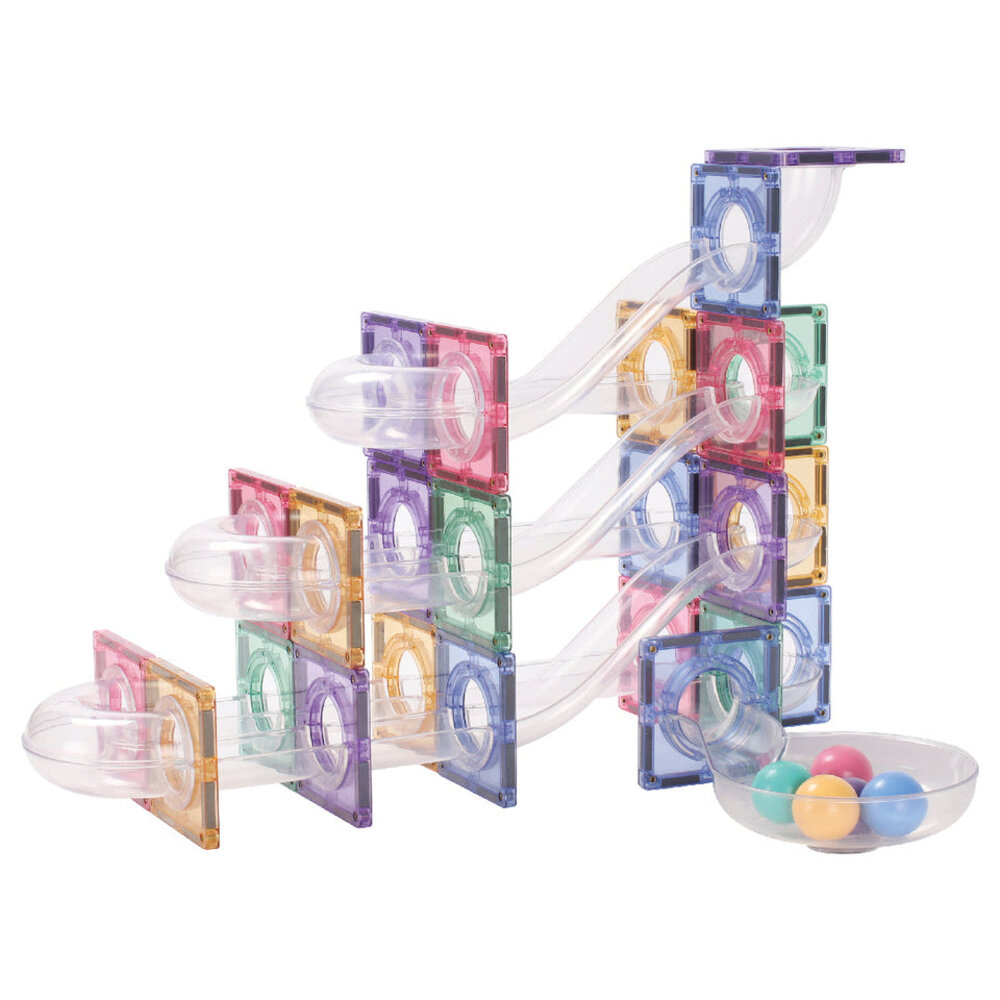 Cleverclixx Knikkerbaan ball run creative pack pastel 70 stuks Cleverclixx Knikkerbaan ball run creative pack pastel 70 stuks