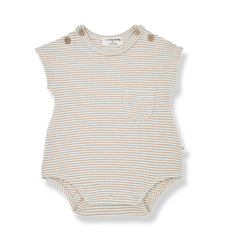 1+ in the family JACQUES short sleeve romper clay-ivory 1+ in the family JACQUES short sleeve romper clay-ivory