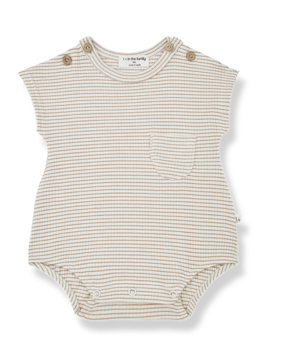 1+ in the family JACQUES short sleeve romper clay-ivory 1+ in the family JACQUES short sleeve romper clay-ivory