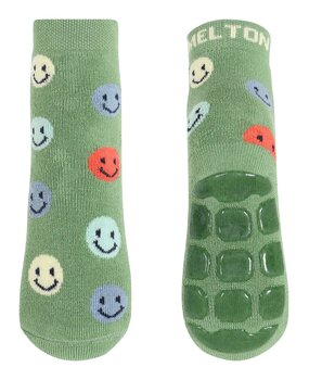MP Denmark Anti-slip sokken groen met smiley's MP Denmark Anti-slip sokken groen met smiley's