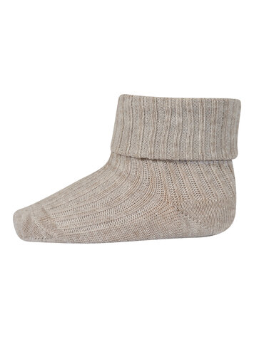 MP Denmark 10 533 108 Cotton rib baby socks Beige Melange