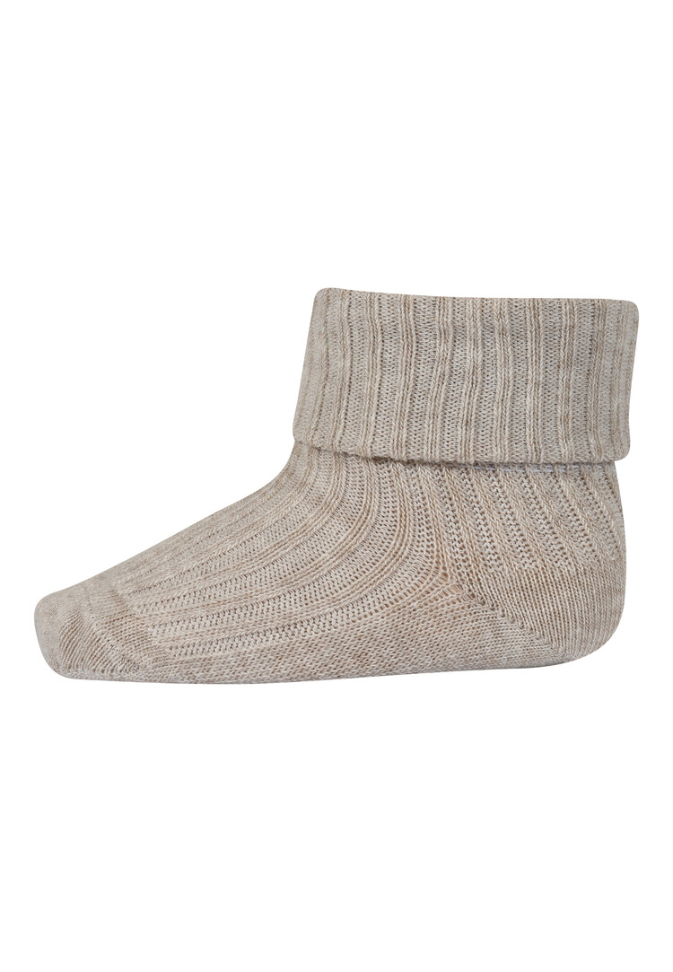 MP Denmark 10 533 108 Cotton rib baby socks Beige Melange