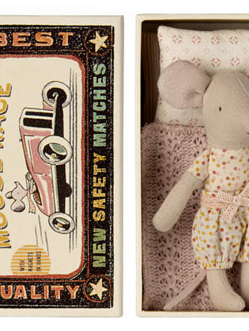 Maileg Little sister mouse in matchbox