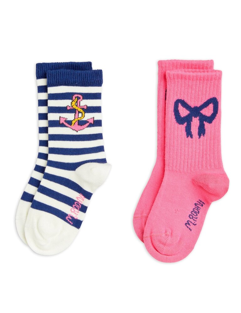 Mini Rodini Bow 2-pack socks multi Mini Rodini Bow 2-pack socks multi