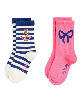 Mini Rodini Bow 2-pack socks multi Mini Rodini Bow 2-pack socks multi
