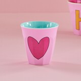 Rice Melamine beker heart - roze