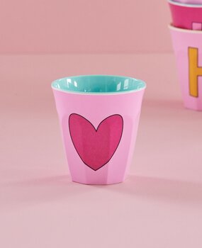 Rice Melamine beker heart - roze