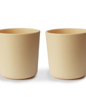 Mushie Set van 2 drinkbekers - pale daffodil Mushie Set van 2 drinkbekers - pale daffodil