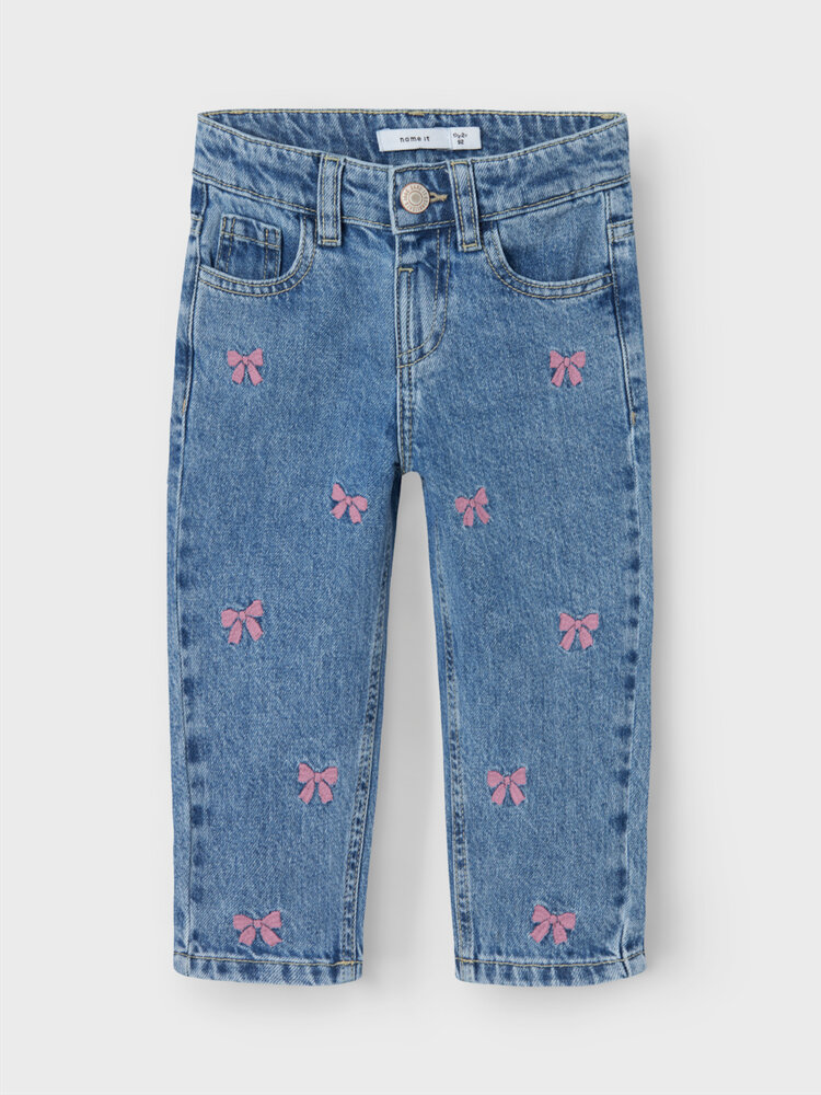 Name It 13232569 NMFBELLA MOM EMB JEANS Bows