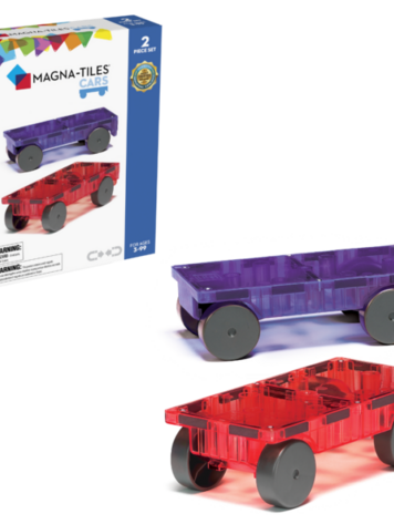 Magna Tiles Cars uitbreidingsset 2 stuks paars & rood