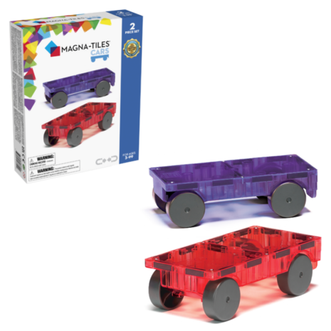 Magna Tiles Cars uitbreidingsset 2 stuks paars & rood
