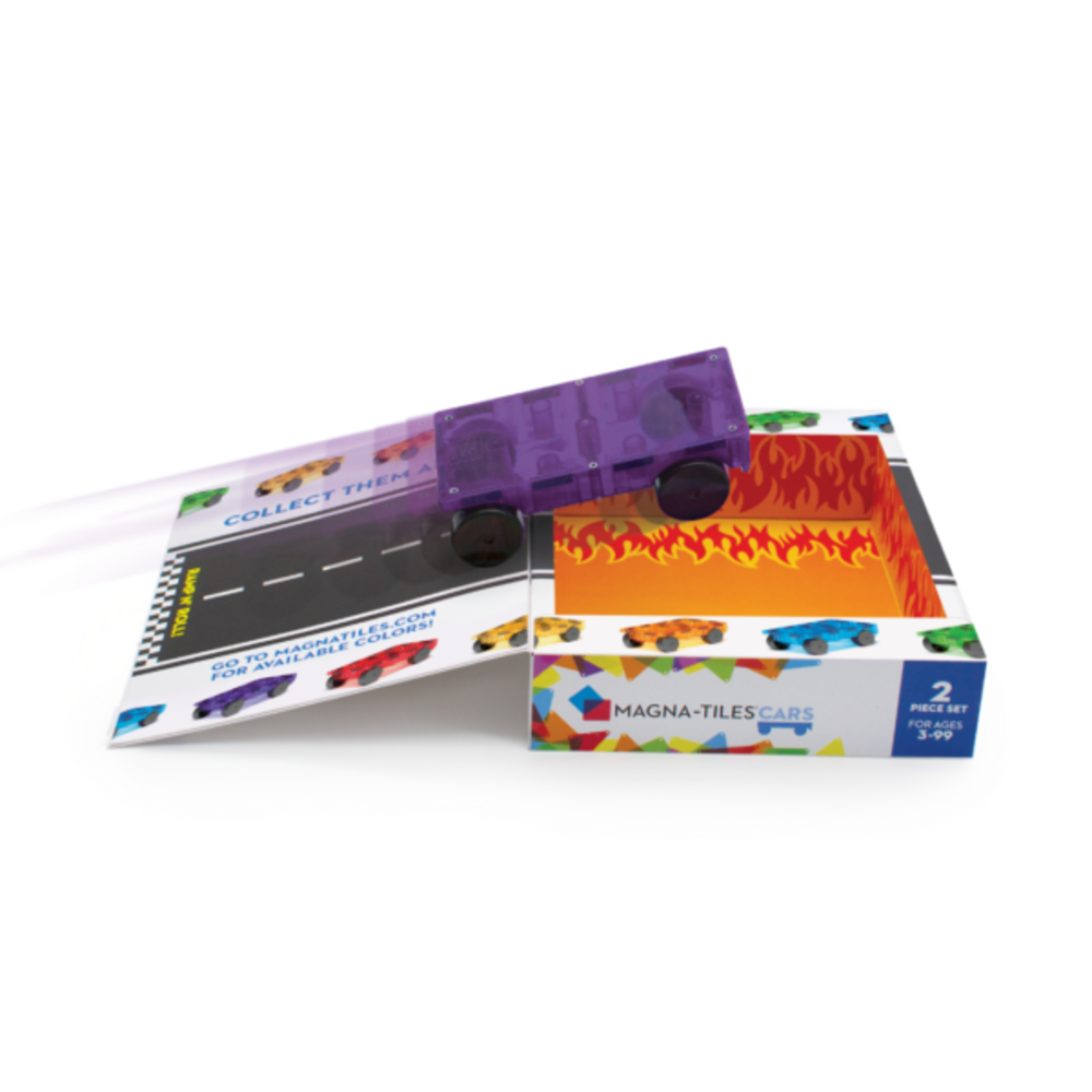 Magna Tiles Cars uitbreidingsset 2 stuks paars & rood