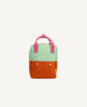 Sticky Lemon Backpack small - better together - towel green + gravel orange