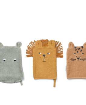 Liewood Sylvester Washcloth 3-Pack - safari mix