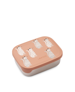 Liewood Arthur printed lunchbox - 2175 Cat / Tuscany rose