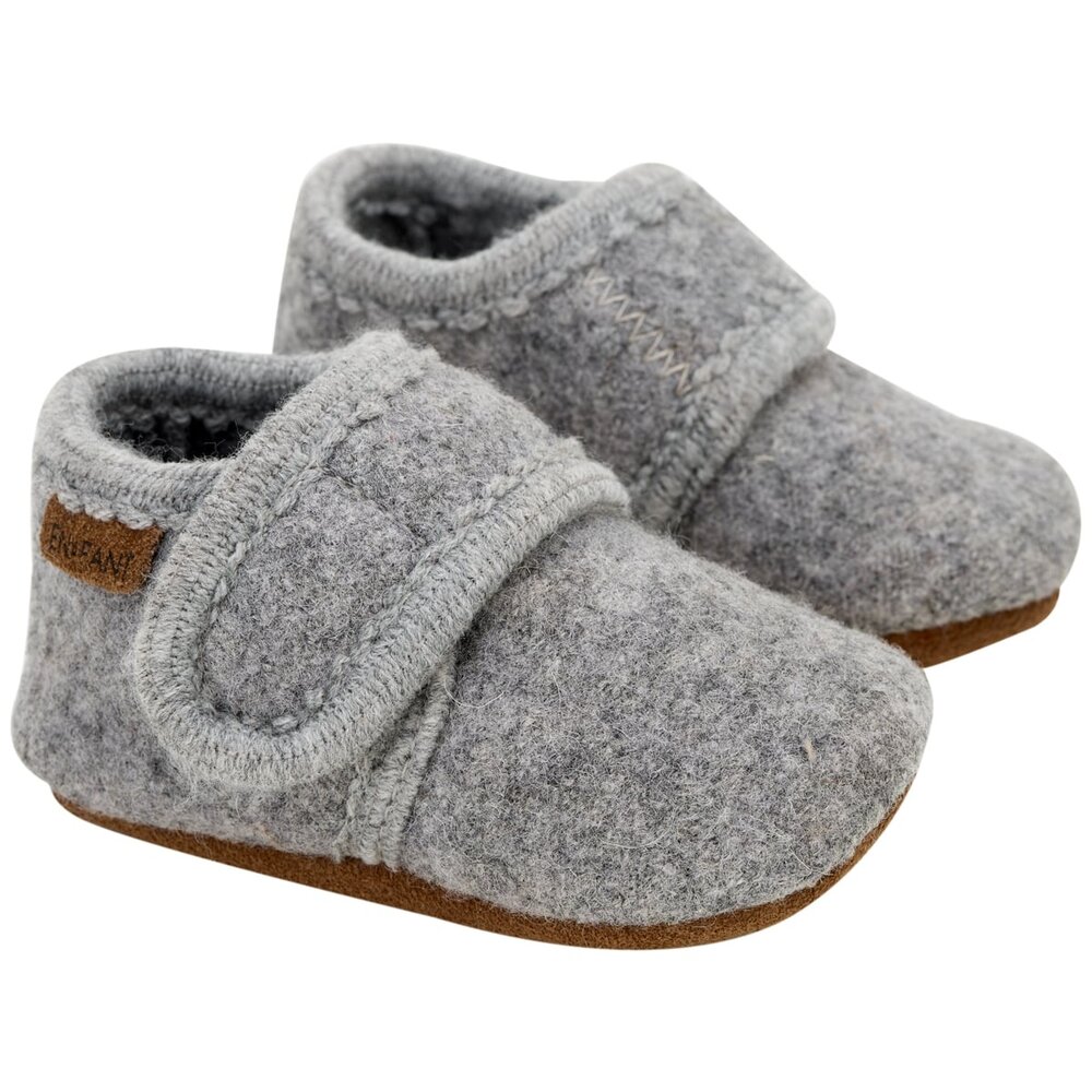 En Fant Wollen baby sloffen - 1230 Grey Melange