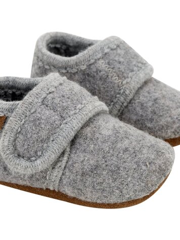 En Fant Wollen baby sloffen - 1230 Grey Melange