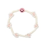 Love Issue Armband daisy smiley pink / ivory